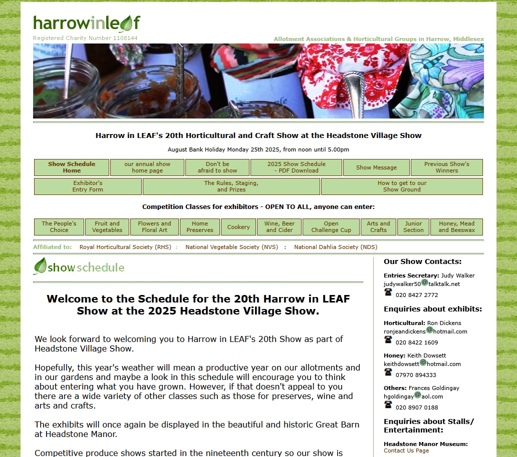 Harrow in LEAF - Entry Form