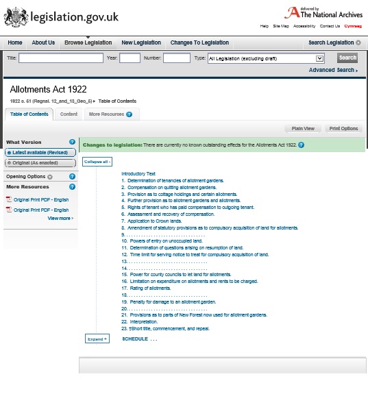 National Allotment Act 1922