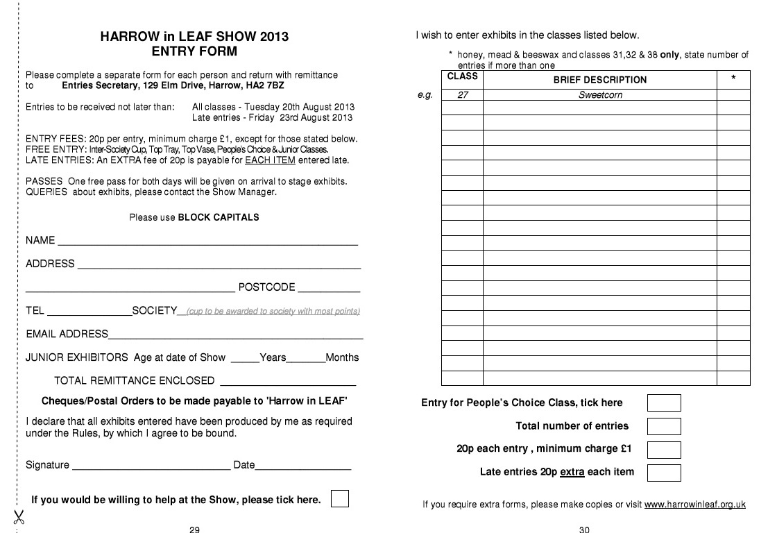 Harrow in LEAF - Guide to Showing