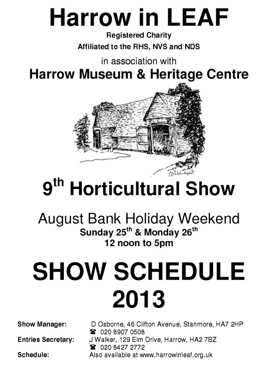 Harrow in Leaf - Show Schedule